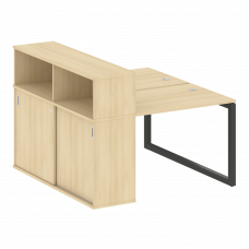 Metal System Quattro Рабочая станция с шкафом-купе на О-образном м/к 50БО.РС-СШК-2.1 Т Акация Лорка/