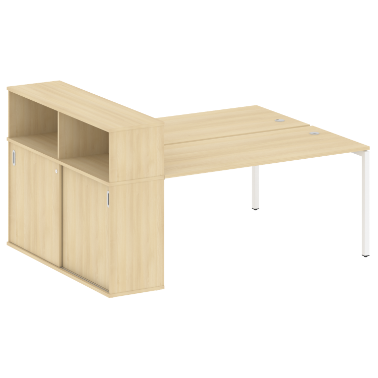 Metal System Quattro Рабочая станция с шкафом-купе на П-образном м/к 40БП.РС-СШК-2.4 Т Акация Лорка/