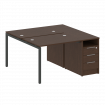 Metal System Quattro Рабочая станция с тумбой на П-образном м/к 40БП.РС-СТП-2.1 Венге Цаво/Металл Ан