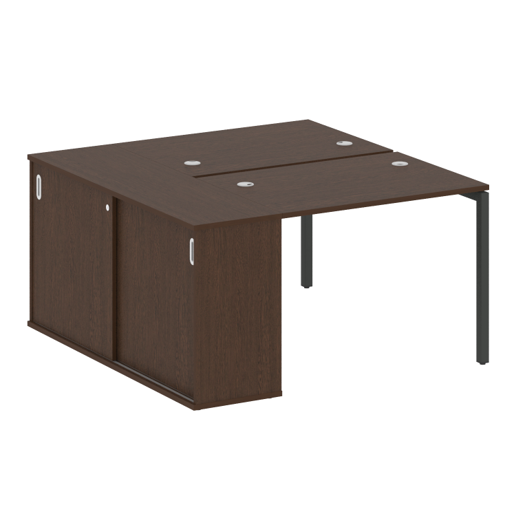 Metal System Quattro Рабочая станция с шкафом-купе на П-образном м/к 40БП.РС-СШК-1.1 Т Венге Цаво/Ме