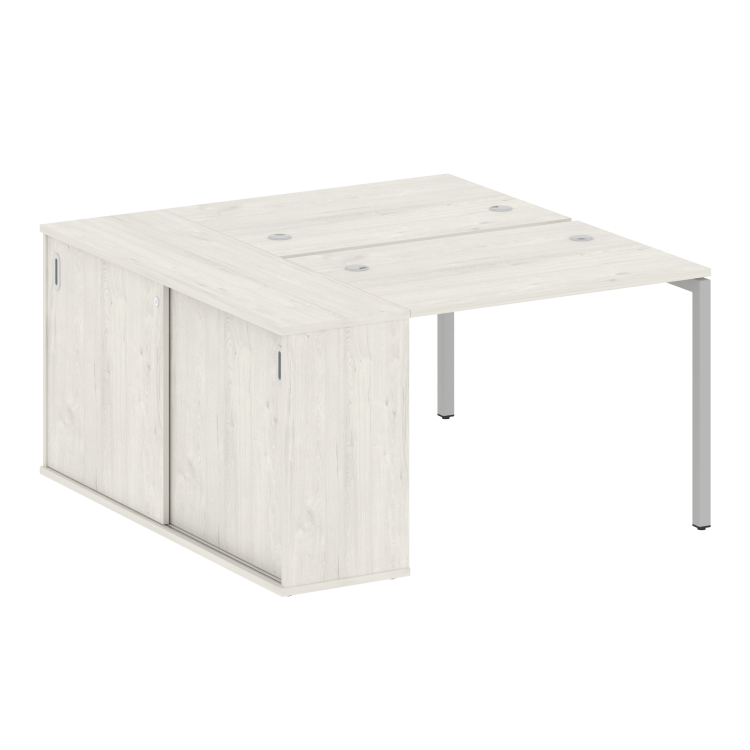 Metal System Quattro Рабочая станция с шкафом-купе на П-образном м/к 40БП.РС-СШК-1.1 Т Дуб Наварра/М