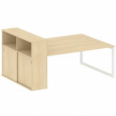 Metal System Quattro Рабочая станция с шкафом-купе на О-образном м/к 50БО.РС-СШК-2.5 Т Акация Лорка/