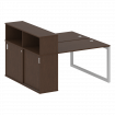 Metal System Quattro Рабочая станция с шкафом-купе на О-образном м/к 50БО.РС-СШК-2.2 Т Венге Цаво/Ме