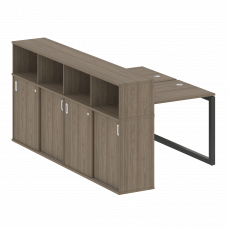 Metal System Quattro Рабочая станция с шкафом-купе на О-образном м/к 50БО.РС-СШК-4.1 Т Вяз Благородн