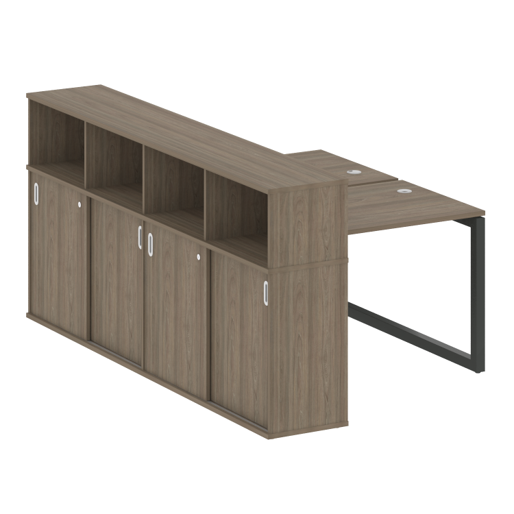 Metal System Quattro Рабочая станция с шкафом-купе на О-образном м/к 50БО.РС-СШК-4.1 Т Вяз Благородн