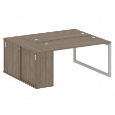 Metal System Quattro Рабочая станция с шкафом-купе на О-образном м/к 50БО.РС-СШК-1.3 Т Вяз Благородн