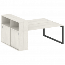 Metal System Quattro Рабочая станция с шкафом-купе на О-образном м/к 50БО.РС-СШК-2.4 Т Дуб Наварра/М