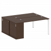 Metal System Quattro Рабочая станция с шкафом-купе на П-образном м/к 50БП.РС-СШК-1.3 Т Венге Цаво/Ме