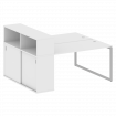 Metal System Quattro Рабочая станция с шкафом-купе на О-образном м/к 40БО.РС-СШК-2.3 Т Белый/Металл