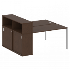 Metal System Quattro Рабочая станция с шкафом-купе на П-образном м/к 40БП.РС-СШК-2.3 Т Венге Цаво/Ме