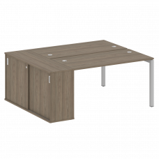 Metal System Quattro Рабочая станция с шкафом-купе на П-образном м/к 50БП.РС-СШК-1.3 Т Вяз Благородн