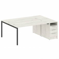 Metal System Quattro Рабочая станция с тумбой на П-образном м/к 40БП.РС-СТП-2.4 Дуб Наварра/Металл А