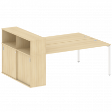 Metal System Quattro Рабочая станция с шкафом-купе на П-образном м/к 40БП.РС-СШК-2.5 Т Акация Лорка/