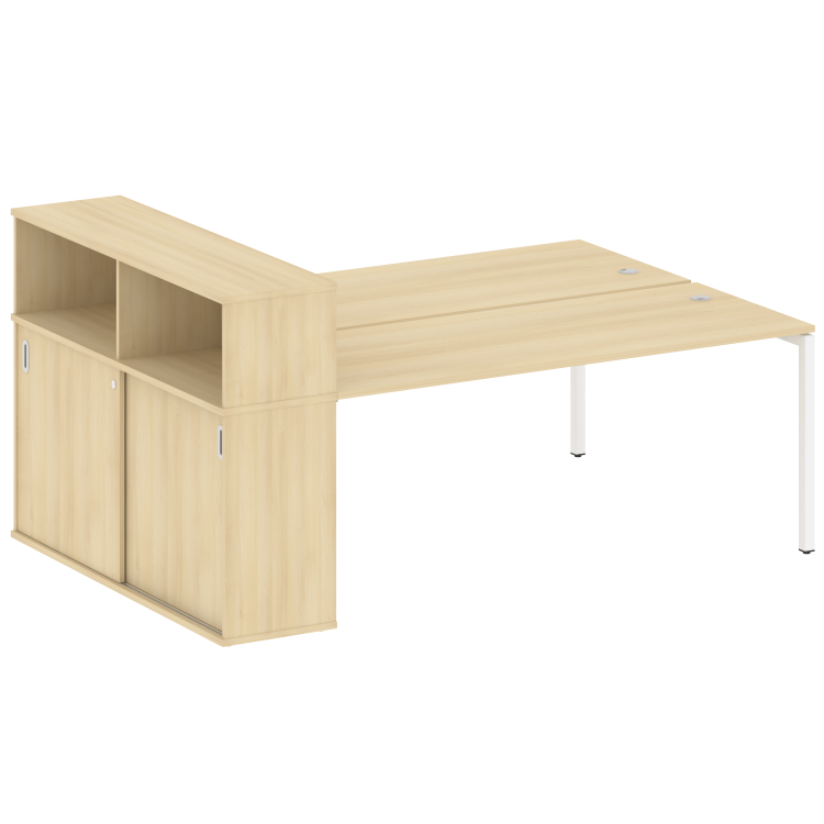 Metal System Quattro Рабочая станция с шкафом-купе на П-образном м/к 40БП.РС-СШК-2.5 Т Акация Лорка/