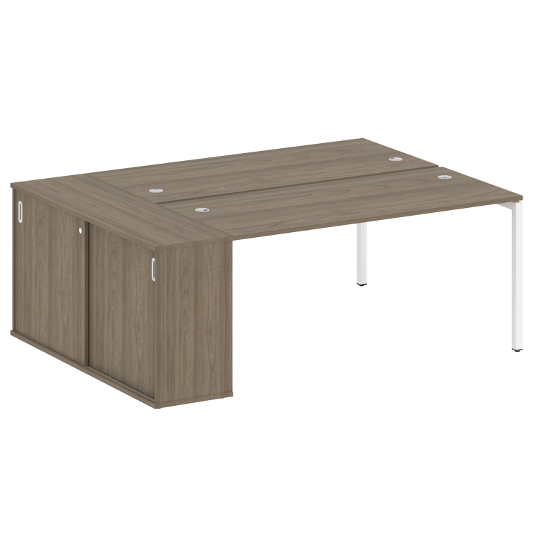 Metal System Quattro Рабочая станция с шкафом-купе на П-образном м/к 40БП.РС-СШК-1.4 Т Вяз Благородн