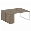 Metal System Quattro Рабочая станция с шкафом-купе на О-образном м/к 50БО.РС-СШК-1.3 Т Вяз Благородн