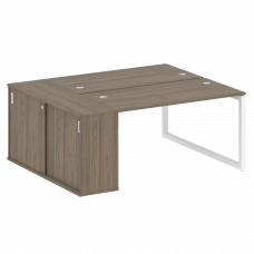 Metal System Quattro Рабочая станция с шкафом-купе на О-образном м/к 50БО.РС-СШК-1.3 Т Вяз Благородн