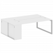 Metal System Quattro Рабочая станция с шкафом-купе на О-образном м/к 50БО.РС-СШК-1.5 Т Белый/Металл