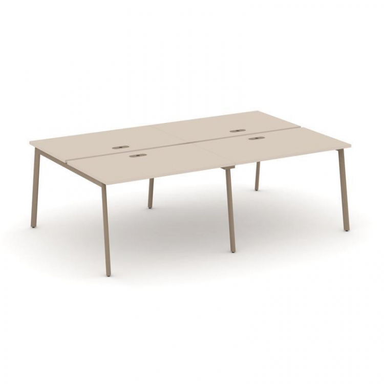 Estetica Рабочая станция 4 места ES.D.RS-4.2-LP Капучино/Металл Латте 2360*1500*750