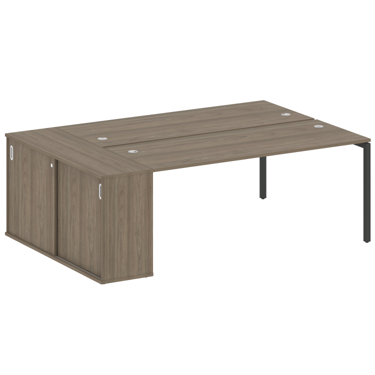 Metal System Quattro Рабочая станция с шкафом-купе на П-образном м/к 40БП.РС-СШК-1.5 Т Вяз Благородн