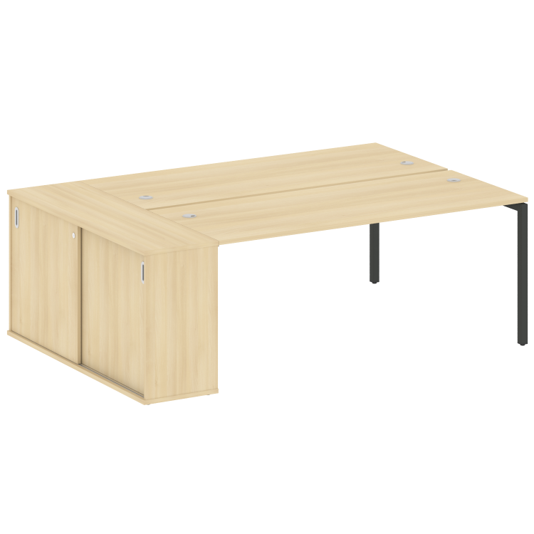 Metal System Quattro Рабочая станция с шкафом-купе на П-образном м/к 40БП.РС-СШК-1.5 Т Акация Лорка/