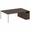 Metal System Quattro Рабочая станция с тумбой на П-образном м/к 50БП.РС-СТП-2.5 Венге Цаво/Металл Се