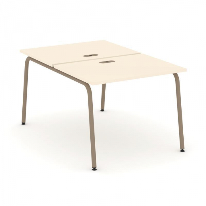 Estetica Рабочая станция 2 места ES.D.RS-2.1-LK Сатин/Металл Латте 980*1500*750