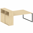 Metal System Quattro Рабочая станция с шкафом-купе на О-образном м/к 40БО.РС-СШК-2.5 Т Акация Лорка/