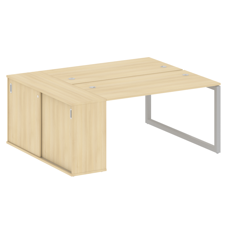 Metal System Quattro Рабочая станция с шкафом-купе на О-образном м/к 50БО.РС-СШК-1.3 Т Акация Лорка/