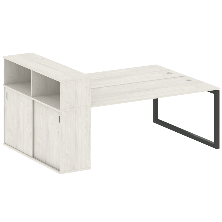 Metal System Quattro Рабочая станция с шкафом-купе на О-образном м/к 50БО.РС-СШК-2.5 Т Дуб Наварра/М