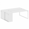Metal System Quattro Рабочая станция с шкафом-купе на О-образном м/к 50БО.РС-СШК-1.4 Т Белый/Металл