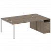 Metal System Quattro Рабочая станция с тумбой на П-образном м/к 40БП.РС-СТП-2.5 Вяз Благородный/Мета