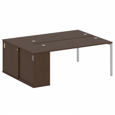 Metal System Quattro Рабочая станция с шкафом-купе на П-образном м/к 40БП.РС-СШК-1.4 Т Венге Цаво/Ме