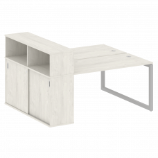 Metal System Quattro Рабочая станция с шкафом-купе на О-образном м/к 50БО.РС-СШК-2.3 Т Дуб Наварра/М