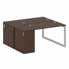 Metal System Quattro Рабочая станция с шкафом-купе на О-образном м/к 50БО.РС-СШК-1.2 Т Венге Цаво/Ме