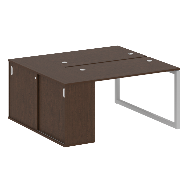 Metal System Quattro Рабочая станция с шкафом-купе на О-образном м/к 50БО.РС-СШК-1.2 Т Венге Цаво/Ме