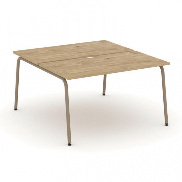 Estetica Рабочая станция 2 места ES.D.RS-2.3-VK Тиквуд Светлый/Металл Латте 1380*1500*750