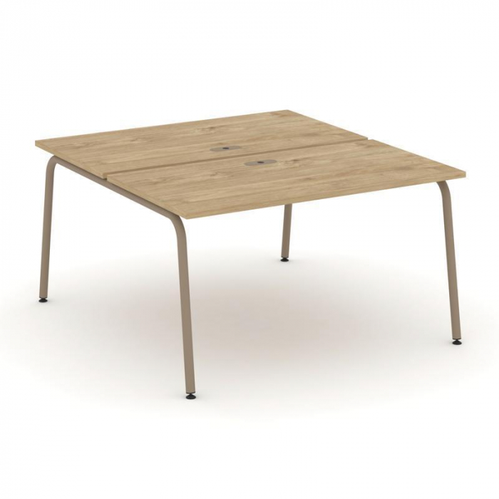 Estetica Рабочая станция 2 места ES.D.RS-2.3-LK Тиквуд Светлый/Металл Латте 1380*1500*750