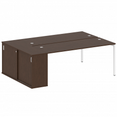 Metal System Quattro Рабочая станция с шкафом-купе на П-образном м/к 40БП.РС-СШК-1.5 Т Венге Цаво/Ме