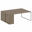 Metal System Quattro Рабочая станция с шкафом-купе на О-образном м/к 40БО.РС-СШК-1.4 Т Вяз Благородн