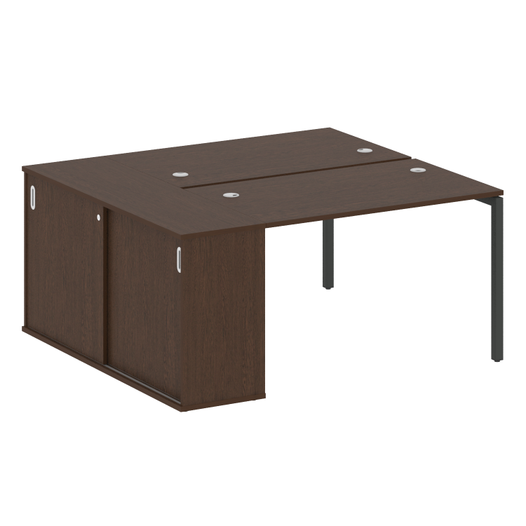 Metal System Quattro Рабочая станция с шкафом-купе на П-образном м/к 40БП.РС-СШК-1.2 Т Венге Цаво/Ме