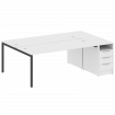 Metal System Quattro Рабочая станция с тумбой на П-образном м/к 40БП.РС-СТП-2.5 Белый/Металл Антраци