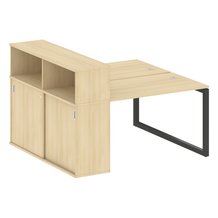 Metal System Quattro Рабочая станция с шкафом-купе на О-образном м/к 50БО.РС-СШК-2.2 Т Акация Лорка/