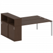 Metal System Quattro Рабочая станция с шкафом-купе на П-образном м/к 50БП.РС-СШК-2.5 Т Венге Цаво/Ме