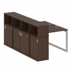 Metal System Quattro Рабочая станция с шкафом-купе на О-образном м/к 50БО.РС-СШК-4.1 Т Венге Цаво/Ме