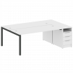 Metal System Quattro Рабочая станция с тумбой на П-образном м/к 50БП.РС-СТП-2.5 Белый/Металл Антраци
