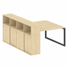Metal System Quattro Рабочая станция с шкафом-купе на О-образном м/к 50БО.РС-СШК-4.3 Т Акация Лорка/