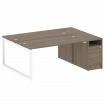 Metal System Quattro Рабочая станция с тумбой на О-образном м/к 50БО.РС-СТП-2.4 Вяз Благородный/Мета
