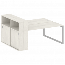 Metal System Quattro Рабочая станция с шкафом-купе на О-образном м/к 50БО.РС-СШК-2.4 Т Дуб Наварра/М