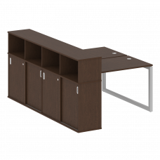 Metal System Quattro Рабочая станция с шкафом-купе на О-образном м/к 50БО.РС-СШК-4.2 Т Венге Цаво/Ме